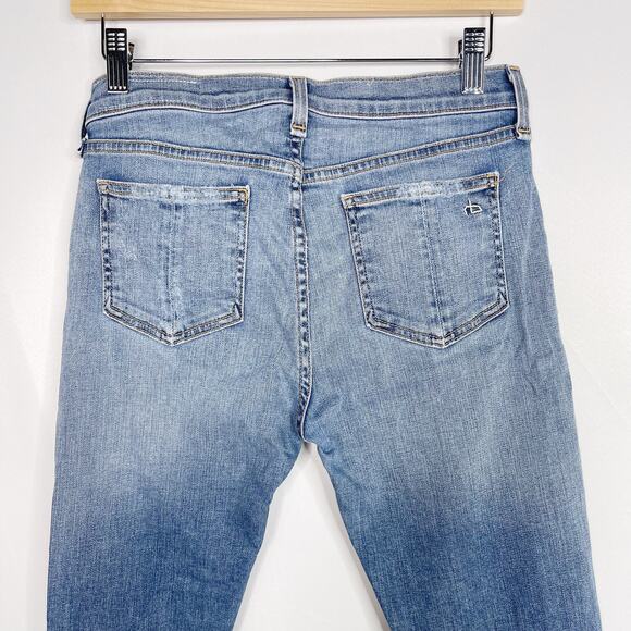 Rag & Bone Womens 27 Blue Skinny Leg with Raw Angled Fray Hem in Commodore Wash - Picture 7 of 13